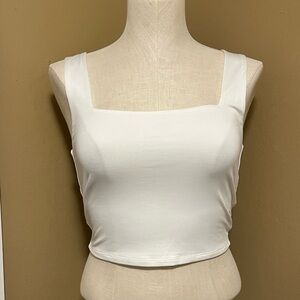NWT Buttery Soft White Tank Crop Top